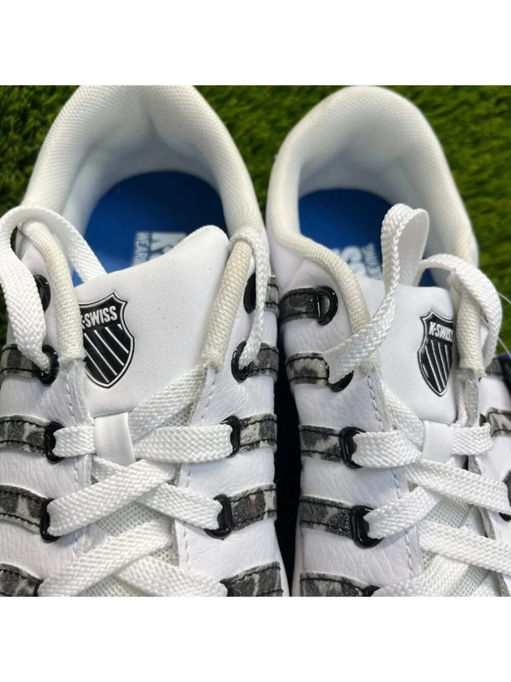 K-Swiss Court Pro II Leopard Womens Size 8 White Black Athletic Shoes Sneakers